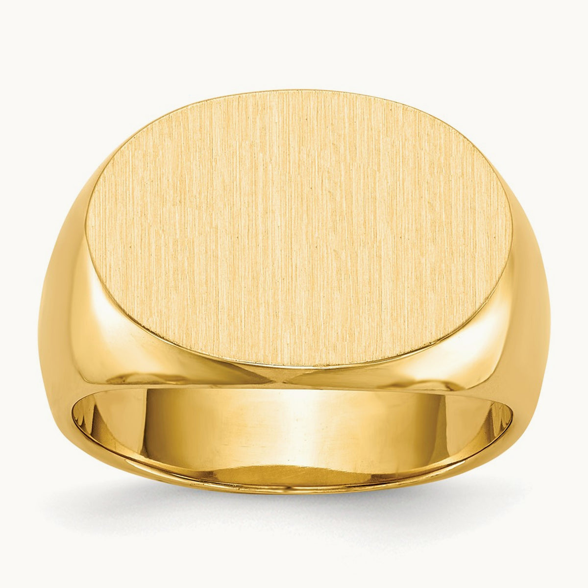 19.0x13. Closed Back Mens Signet Ring, 0mm, 14K