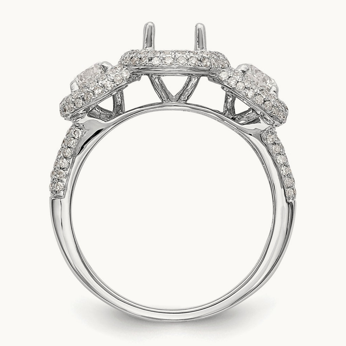 3-Stone Semi-Mount Engagement Ring, 0.75 ct tw