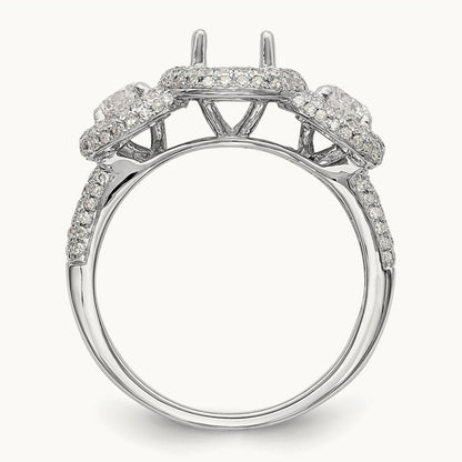 3-Stone Semi-Mount Engagement Ring, 0.75 ct tw
