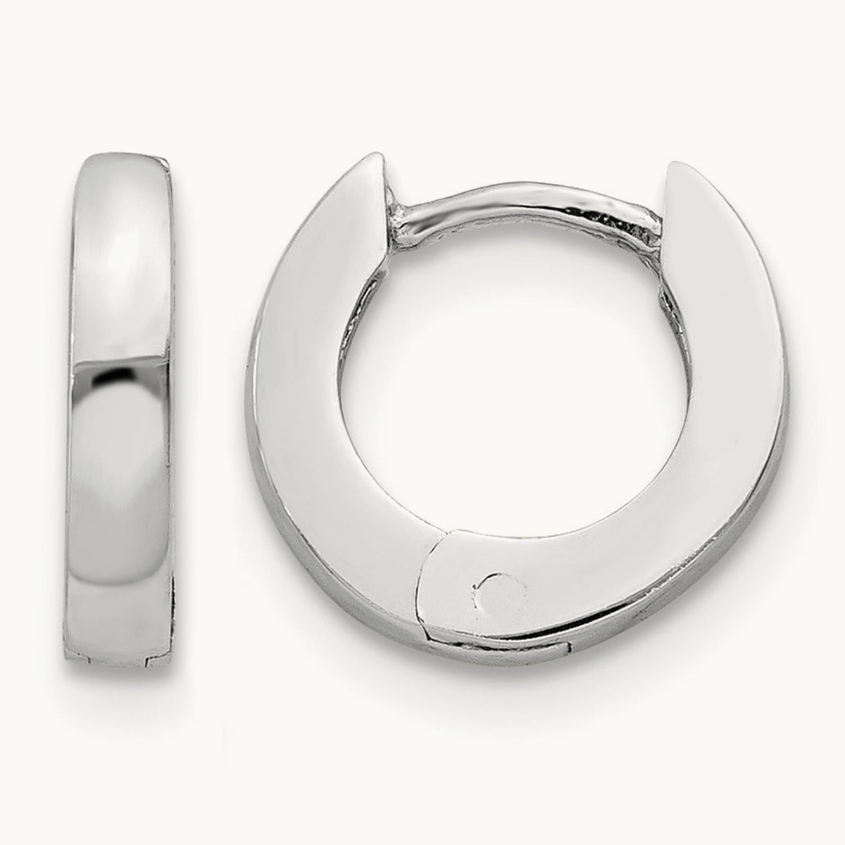Polished Round Hinged Hoop Earrings