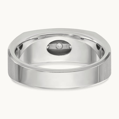 IBGoodman Men's Polished & Satin 5-Stone Diamond Ring, 14K White Gold