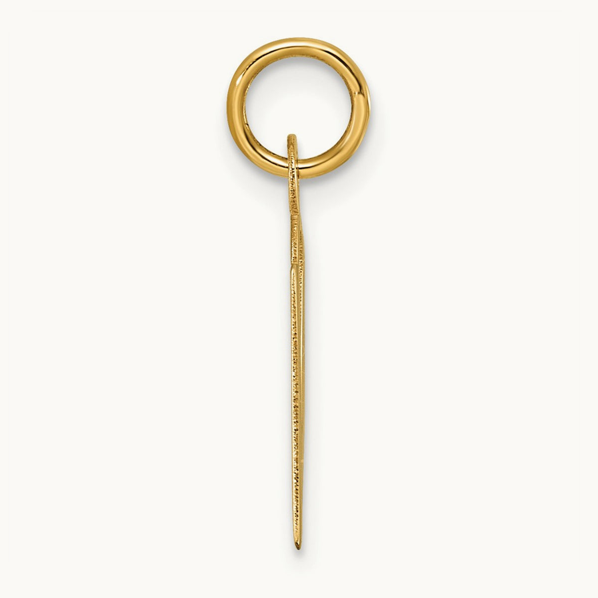 Slanted Block Initial Charm — 14K Yellow Gold, M