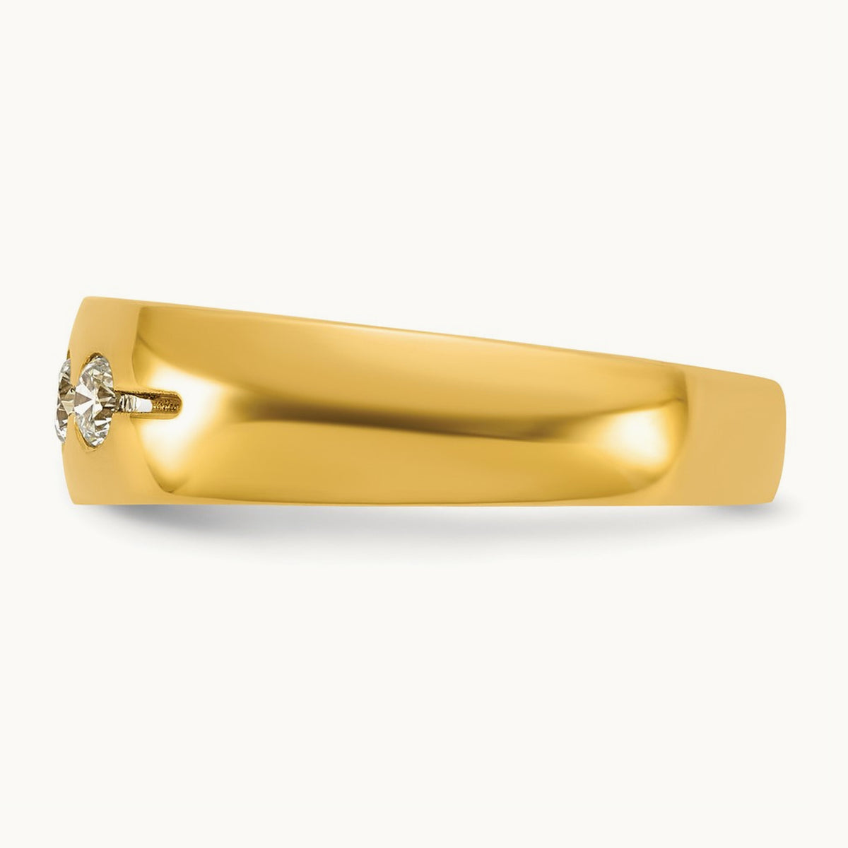 Setting: IB Goodman Men's Polished 3-Stone Diamond Ring Mounting, 14K Gold — 14K Yellow Gold