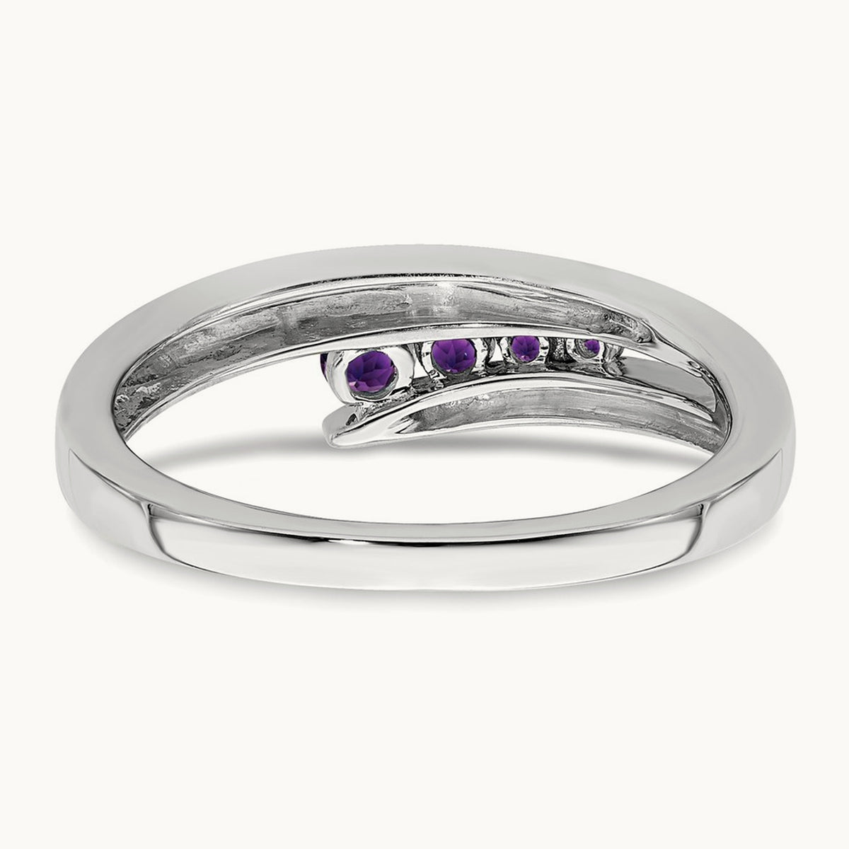 Amethyst 4-stone Ring — 14K White Gold, 7