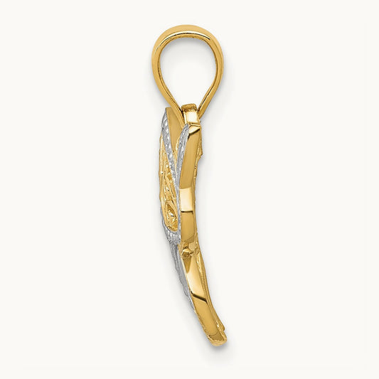Butterfly Charm, 14K with White Rhodium