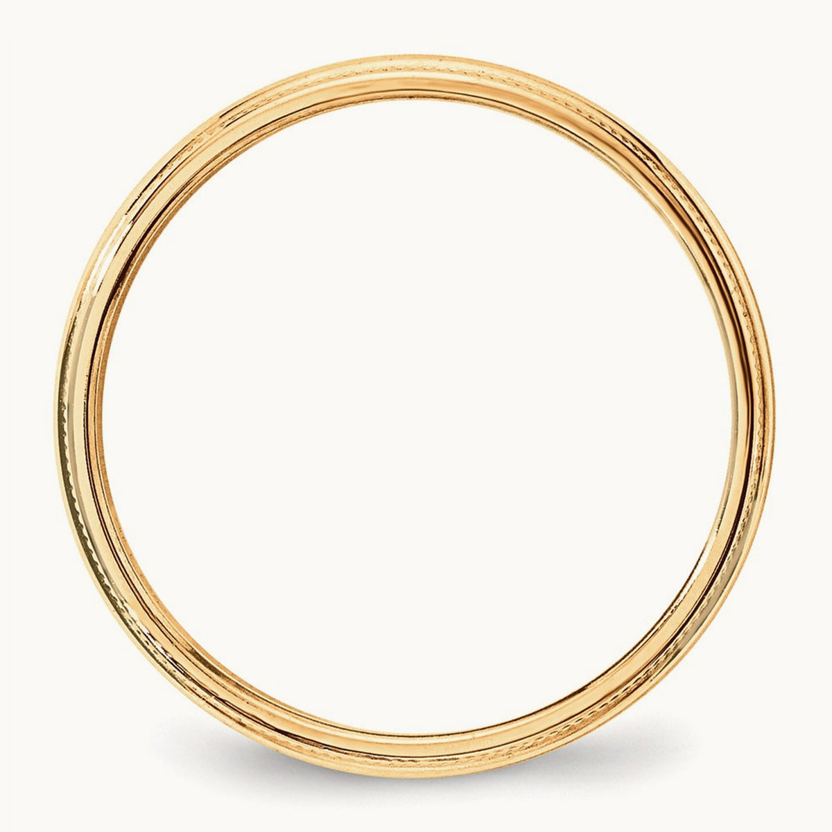 Lightweight Milgrain Half Round Band — 14K Yellow Gold, 3mm