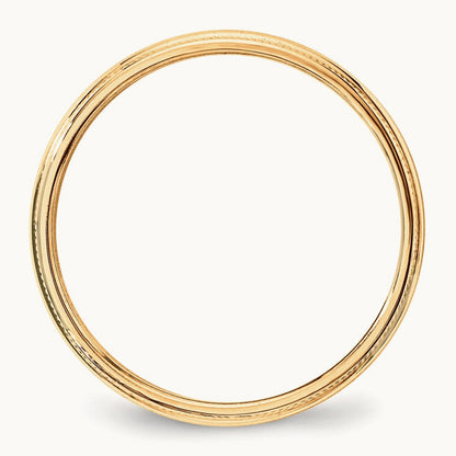 Lightweight Milgrain Half Round Band — 14K Yellow Gold, 3mm