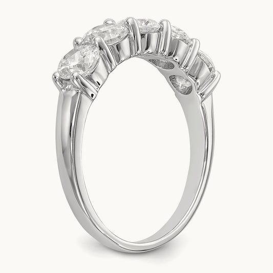 5-Stone Diamond Band, 14K White Gold