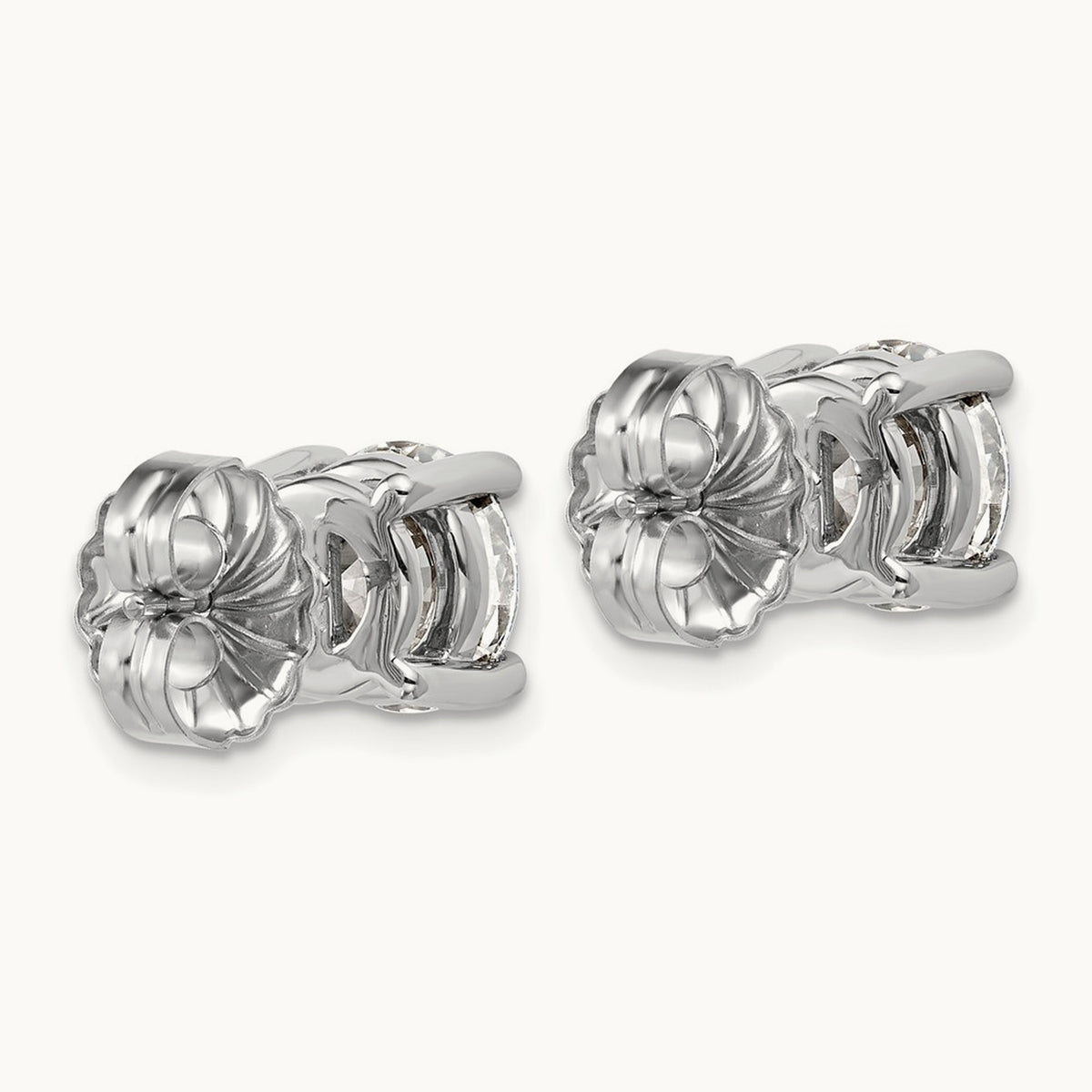 Round Lightweight Earrings, 0.25-6.00 ct tw Lab-Grown Diamond — 5 ct, 10K White Gold
