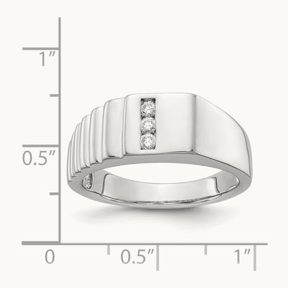 Diamond Mens Ring, 14K White Gold