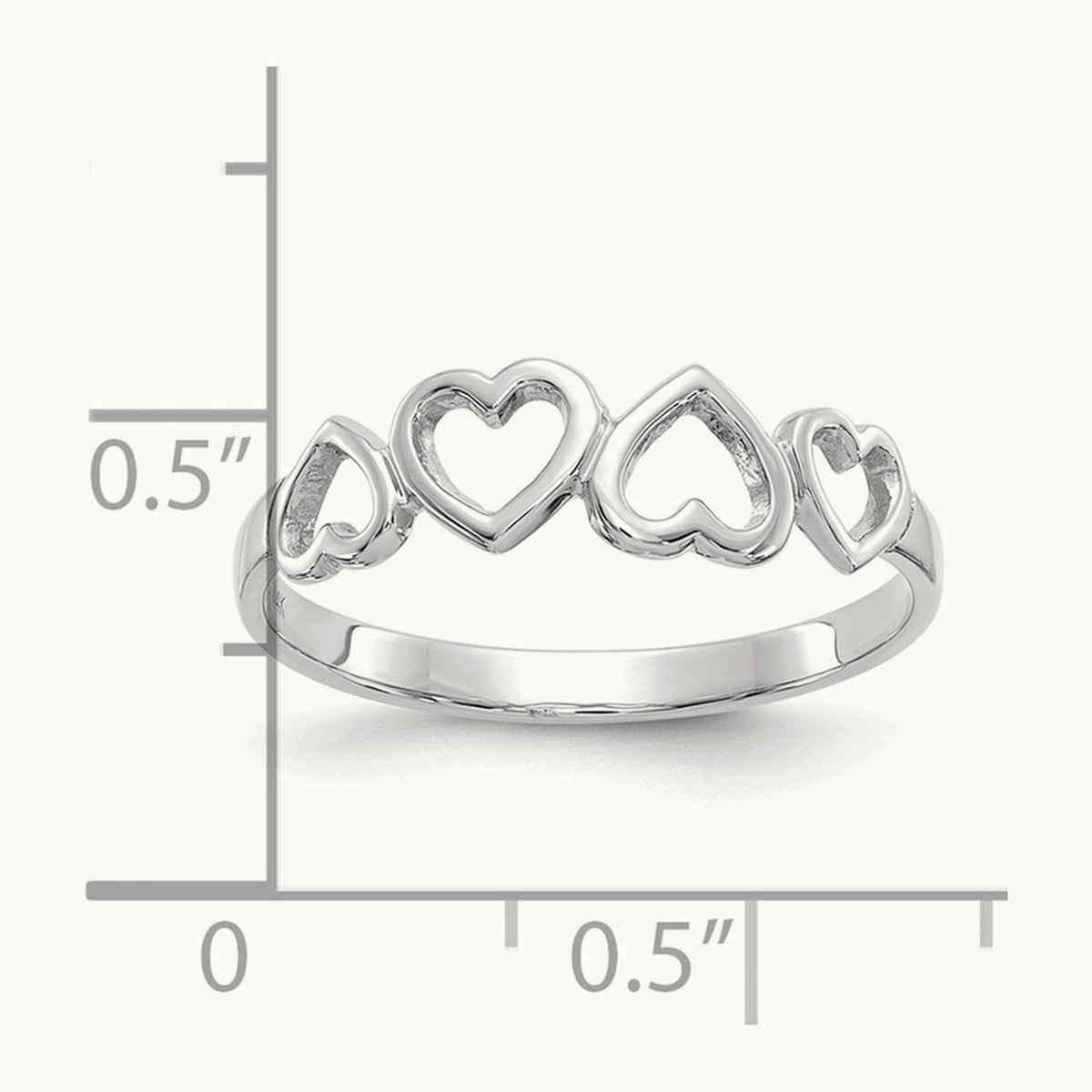 Heart Ring in 14K White Gold