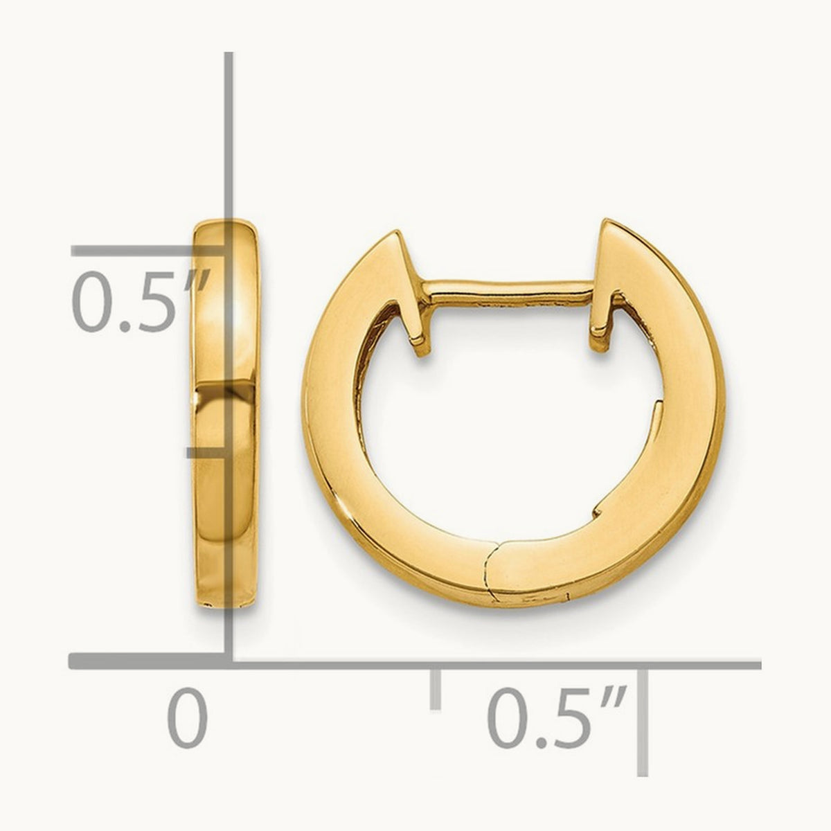 Polished Hinged Hoop Earrings, 2mm, 14K