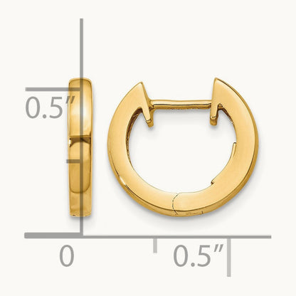 Polished Hinged Hoop Earrings, 2mm, 14K