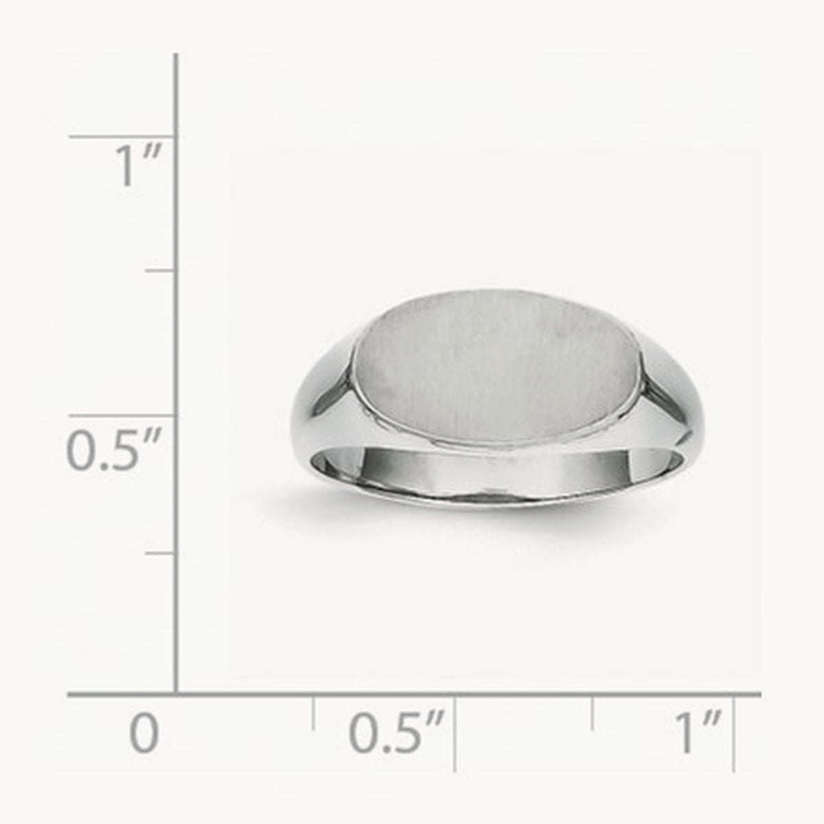13.5x7. Open Back Signet Ring, 5mm, 14K White Gold