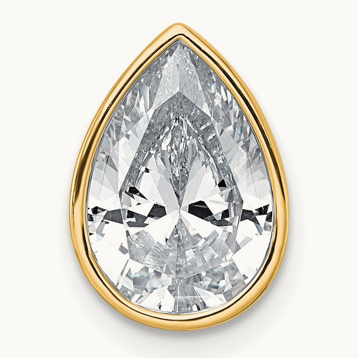 Pear Bezel Chain Slide, 0.25-3.00 ct tw Lab-Grown Diamond — 2 1/2 ct, 14K Yellow Gold