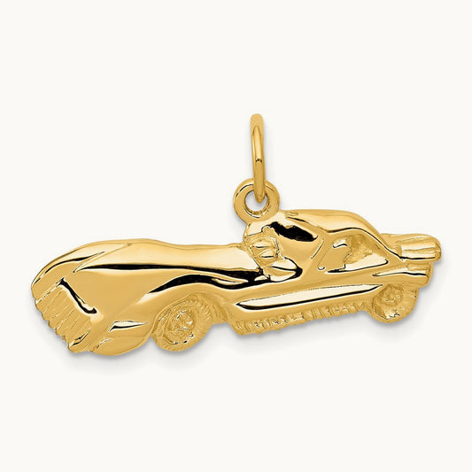 Sports Car Charm, 14K