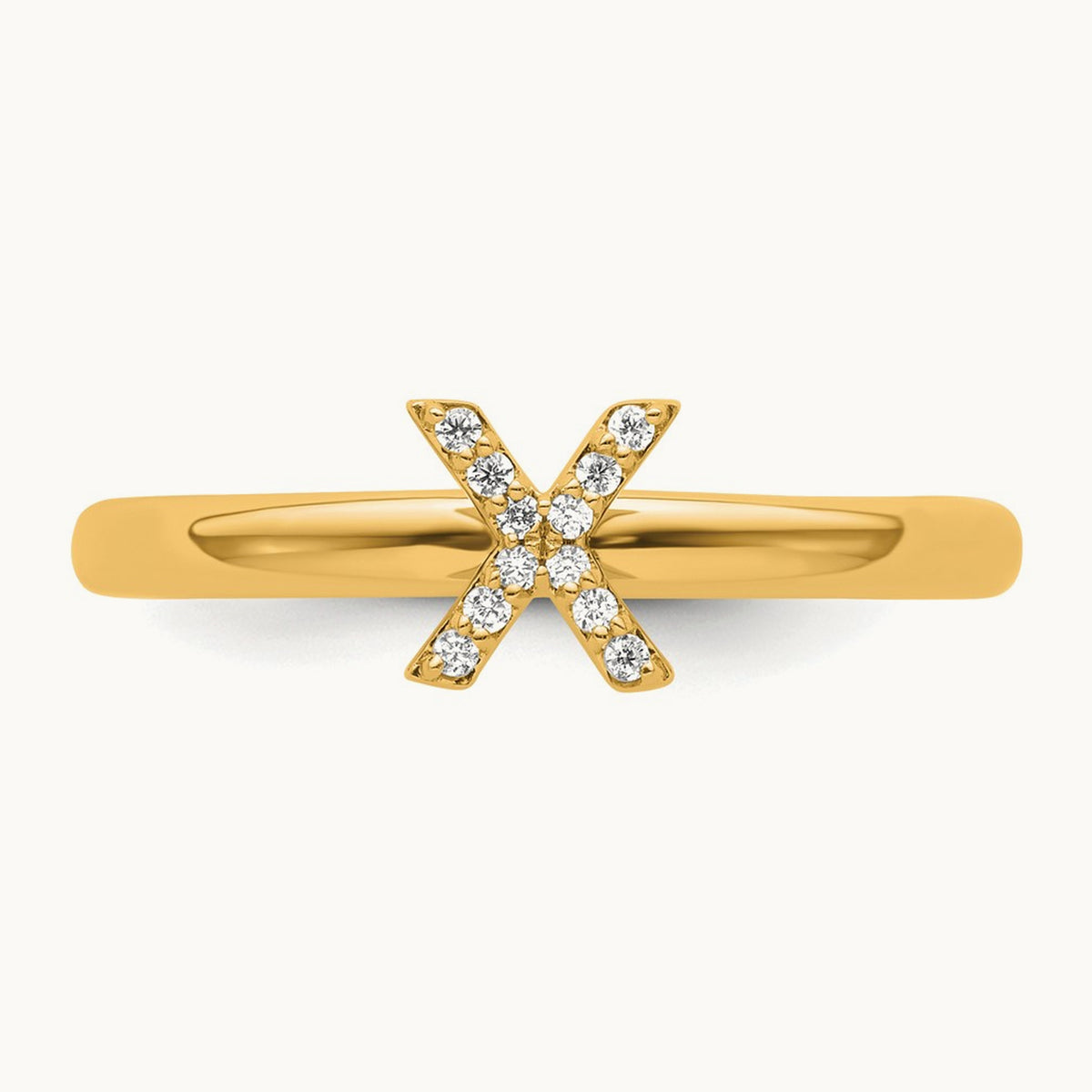 Stackable Diamond Ring — 14K Yellow Gold, X