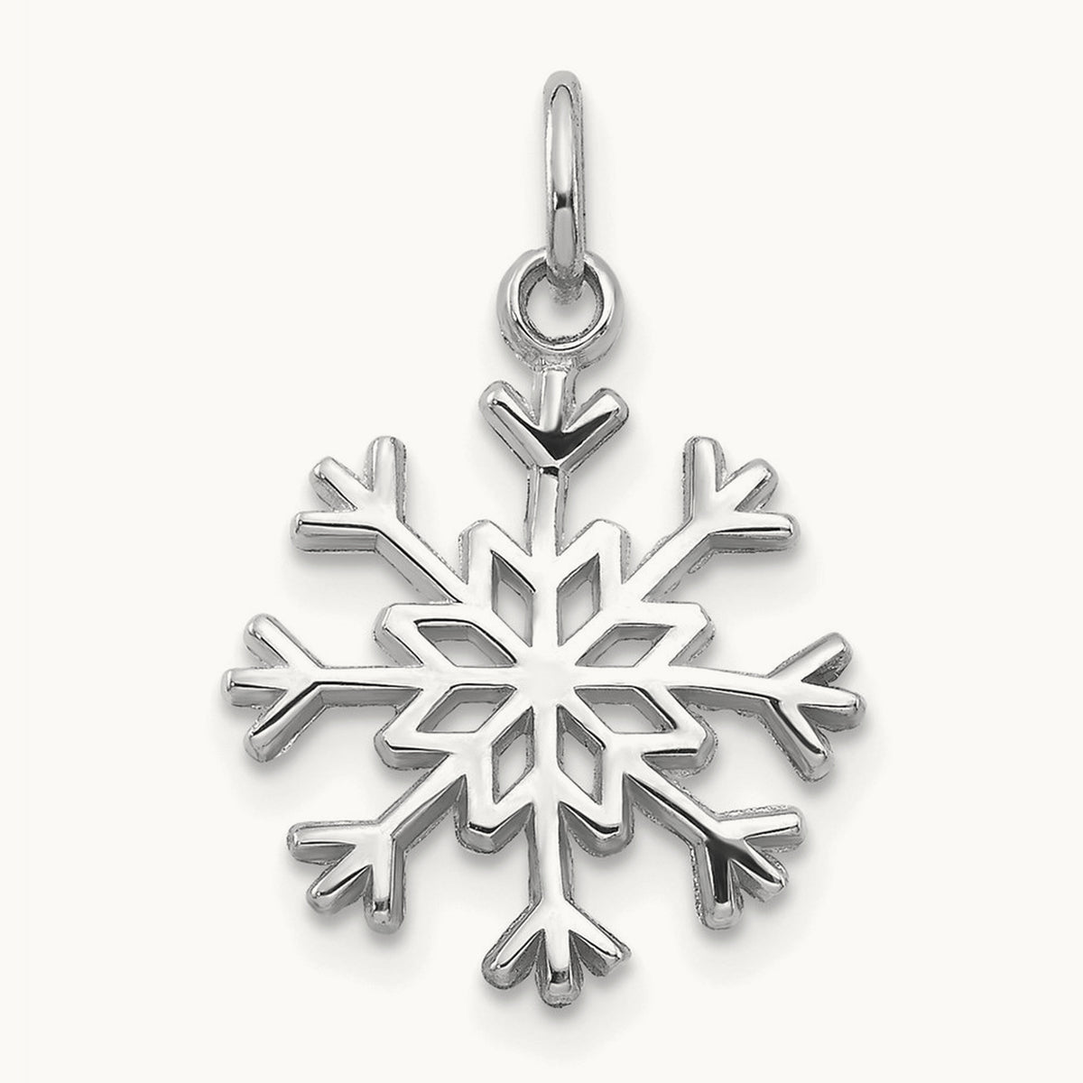 Snowflake Charm, 14K White Gold