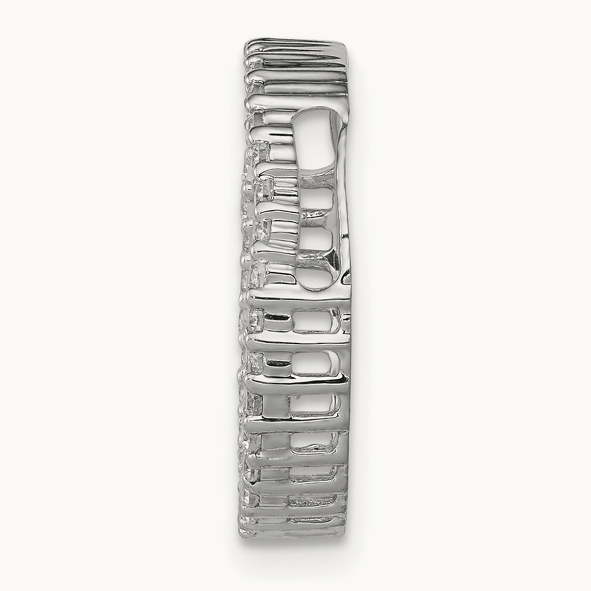 Diamond Circle Chain Slide — 14K White Gold, 17mm, 0.35 ct
