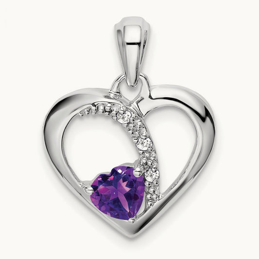 Amethyst and Diamond Heart Pendant — photo set
