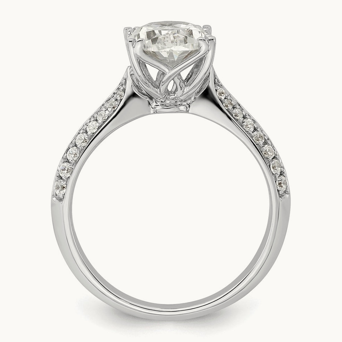 Oval Semi-Mount Engagement Ring — 2 ct, 7