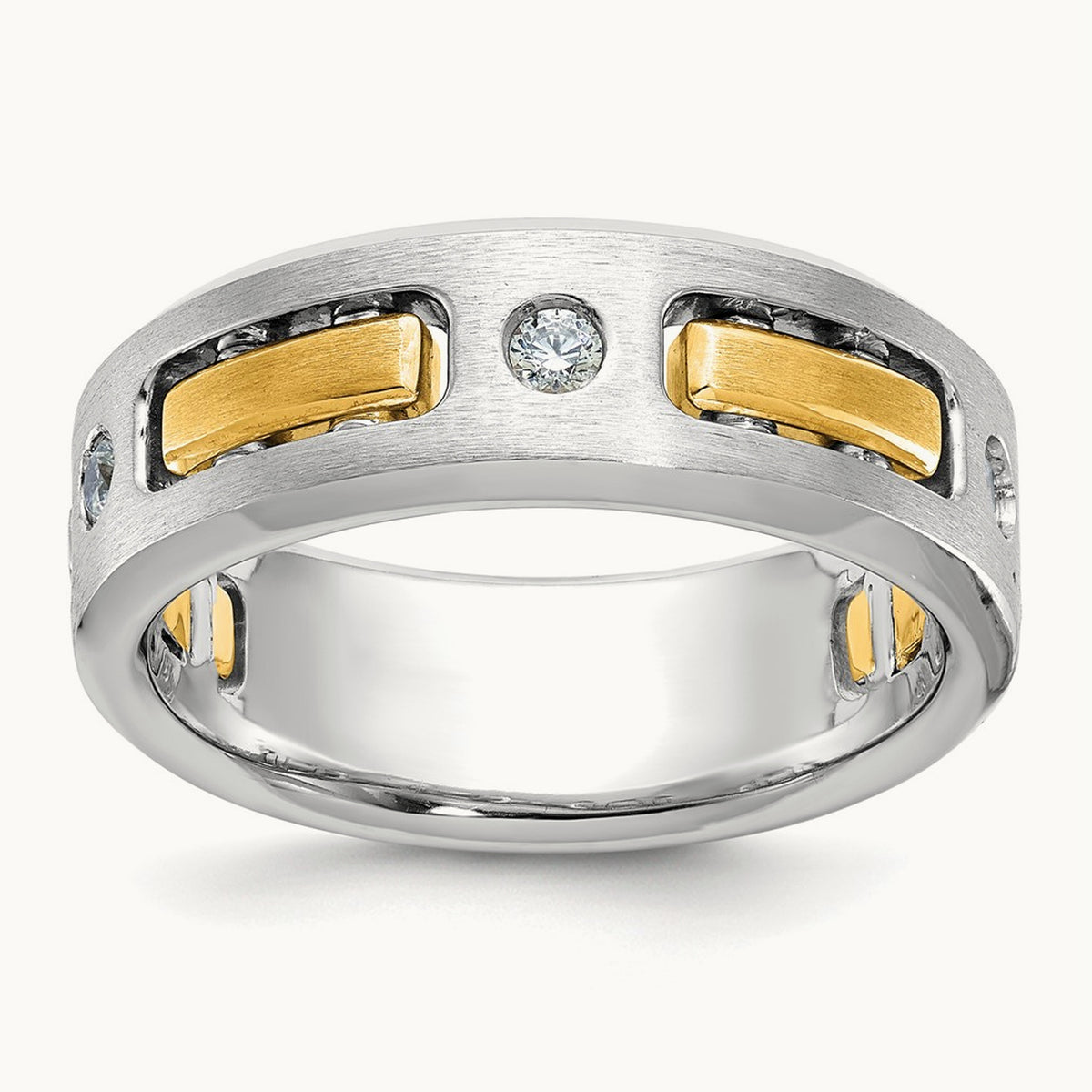 3 Stone Men's Ring, 0.15 ct tw Lab-Grown Diamond