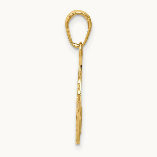 Comb and Scissors Charm — 14K Yellow Gold