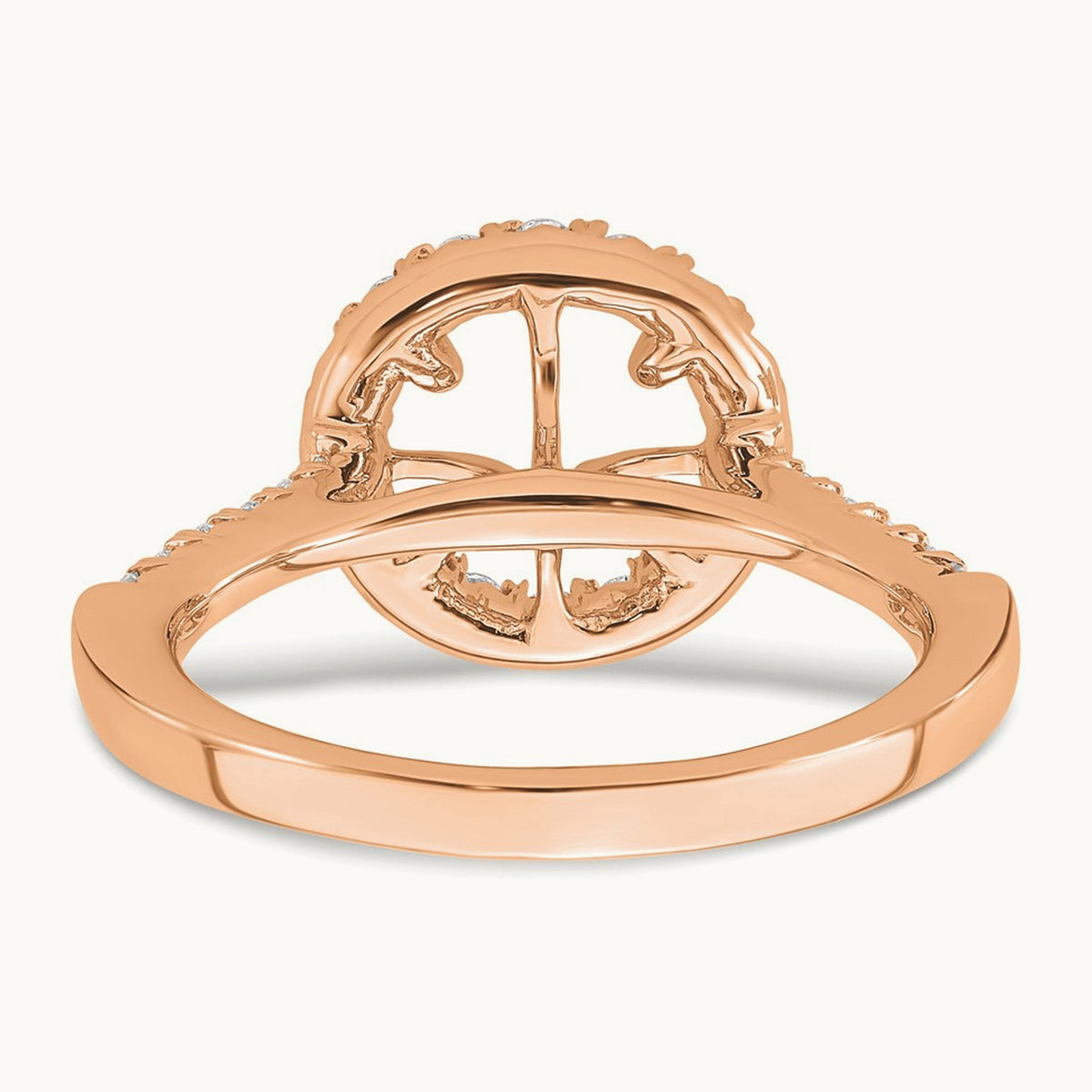 Semi-Mount Engagement Ring, 0.25-0.50 ct tw Lab-Grown Diamond — 1/2 ct (holds 2 ct center) · VS/SI (Great), 14K Rose Gold, 7
