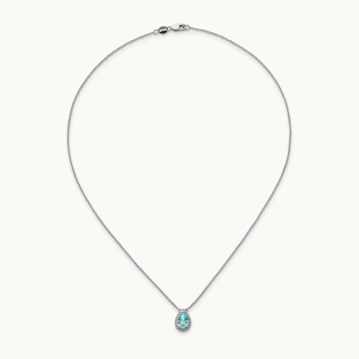 Created Paraiba Pendant Necklace, 0.15-0.25 ct tw Lab-Grown Diamond