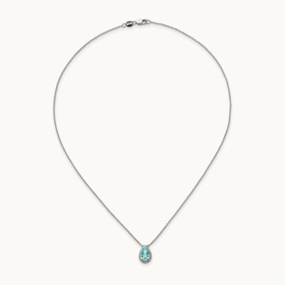 Created Paraiba Pendant Necklace, 0.15-0.25 ct tw Lab-Grown Diamond