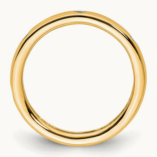 Polished Bezel Set Diamond Eternity Band, 0.10 ct tw, 14K Gold — 14K Yellow Gold