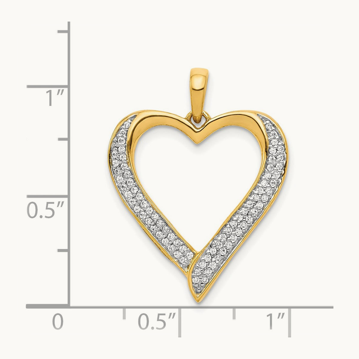 1/4ct. Diamond Heart Pendant, 14K