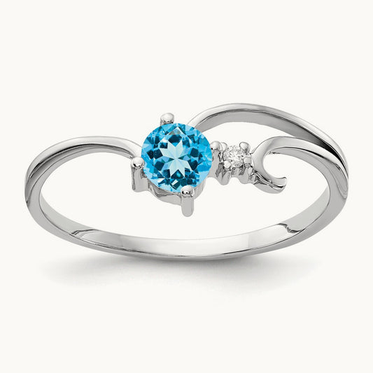 Blue Topaz AA Diamond ring — photo set