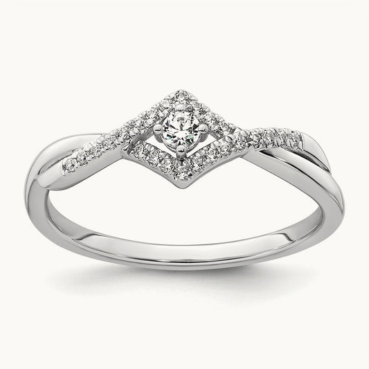 Complete Diamond CrissCross Promise Ring, 14K White Gold