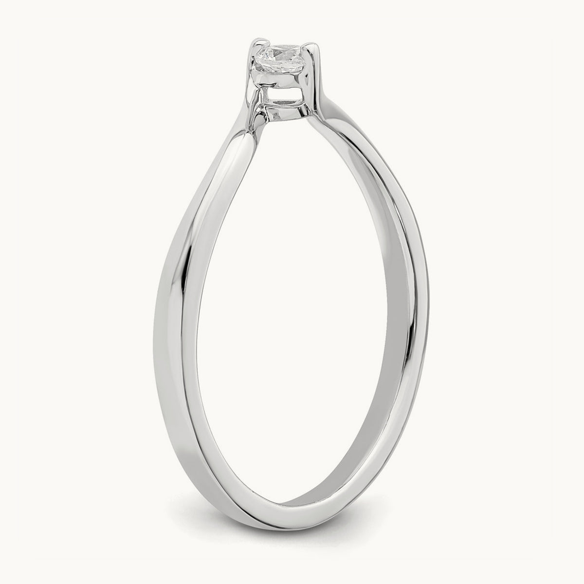 First Promise Polish Complete Round Diamond Promise/Engageme, 14K White Gold