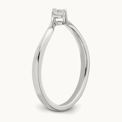 First Promise Polish Complete Round Diamond Promise/Engageme, 14K White Gold
