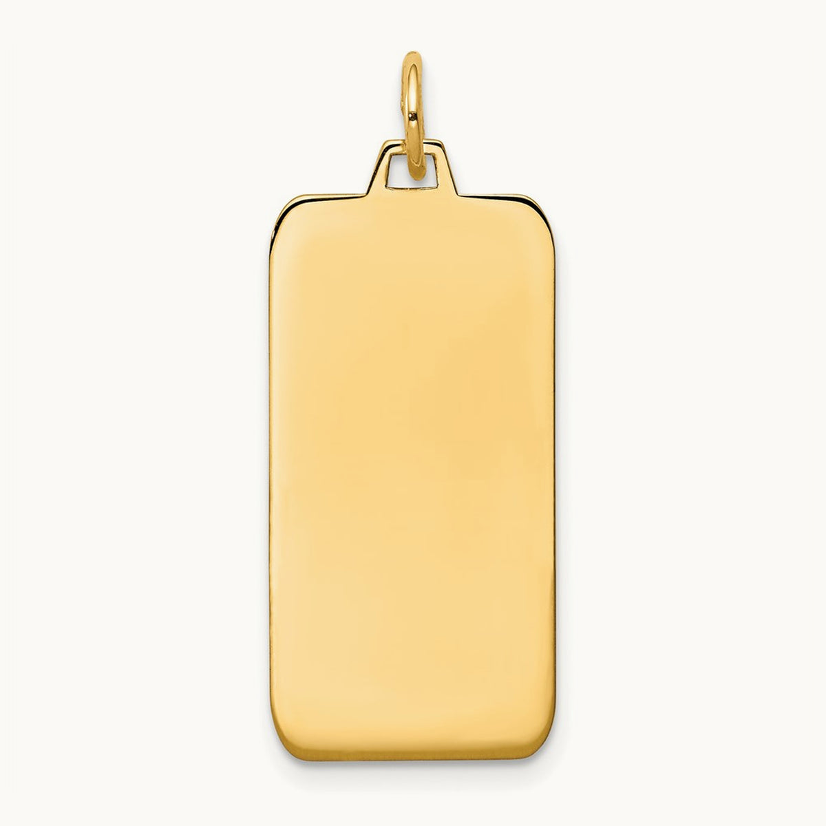 Plain .011 Gauge Engravable Rectangular Disc Charm — 32mm