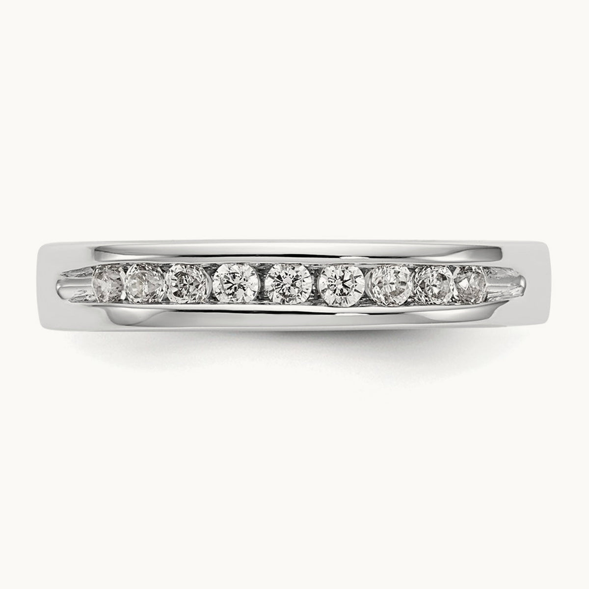 9- Stone ladies Band Mounting, 1.9mm, 14K White Gold