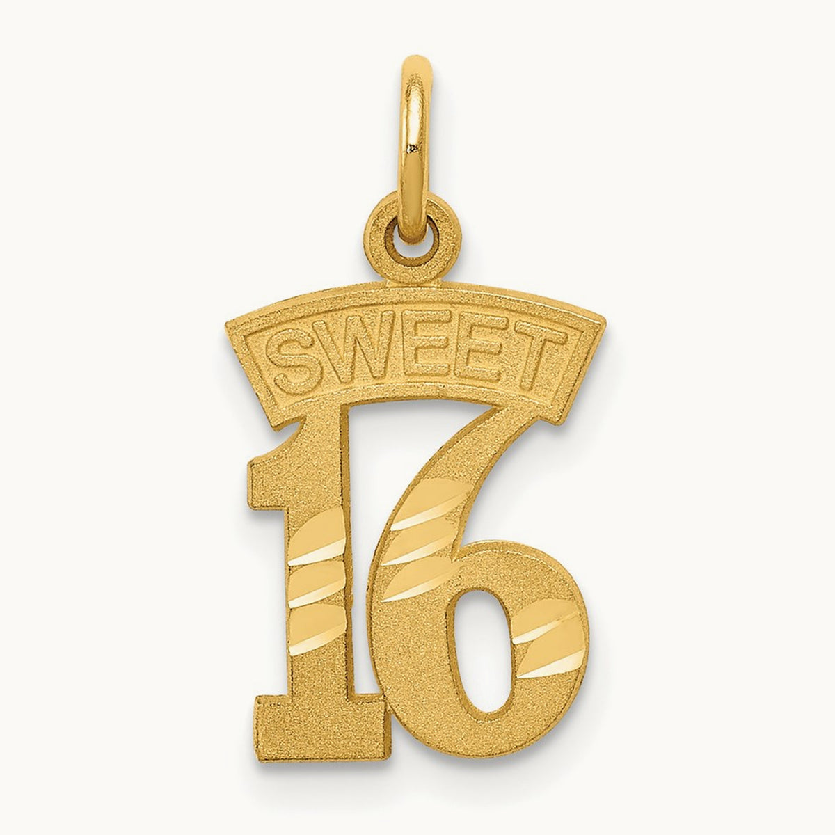 SWEET 16 Charm — 14K Yellow Gold
