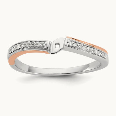 Peg Set Semi-Mount Bypass Engagement Ring — 14K Two-Tone, VS/SI (Great), 7
