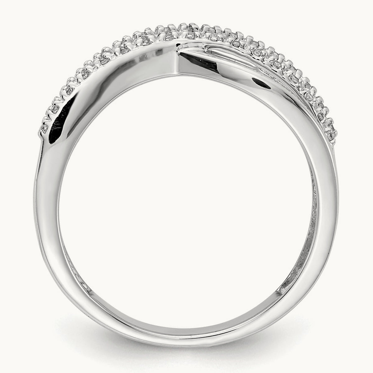 Polished Diamond Ring, 14K White Gold
