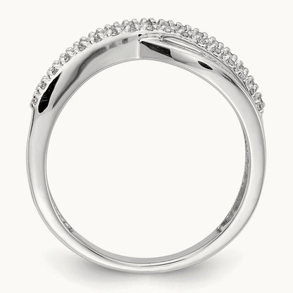 Polished Diamond Ring, 14K White Gold