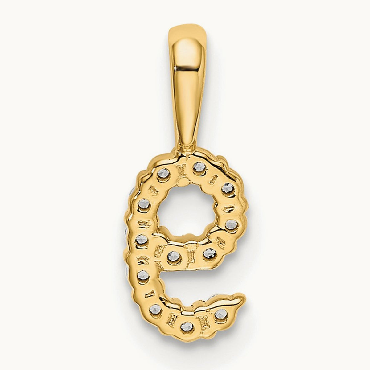 Diamond Number 9 Pendant — 14K Yellow Gold, 13.12mm