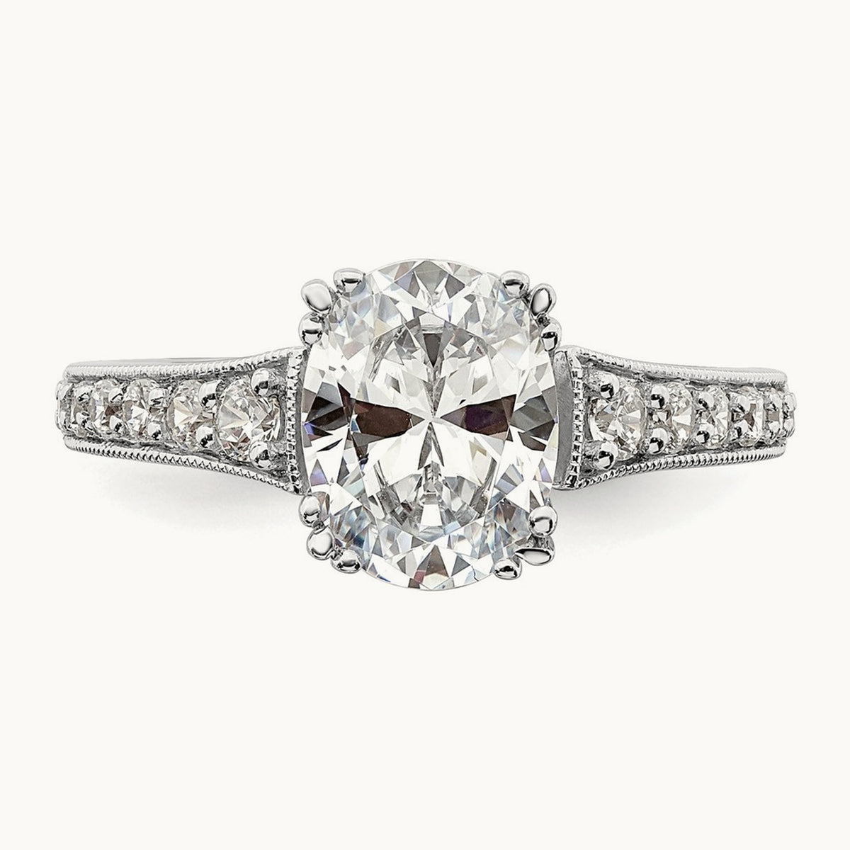 1 1/2ct Oval Semi-Mount Engagement Dia Ring, 14K White Gold