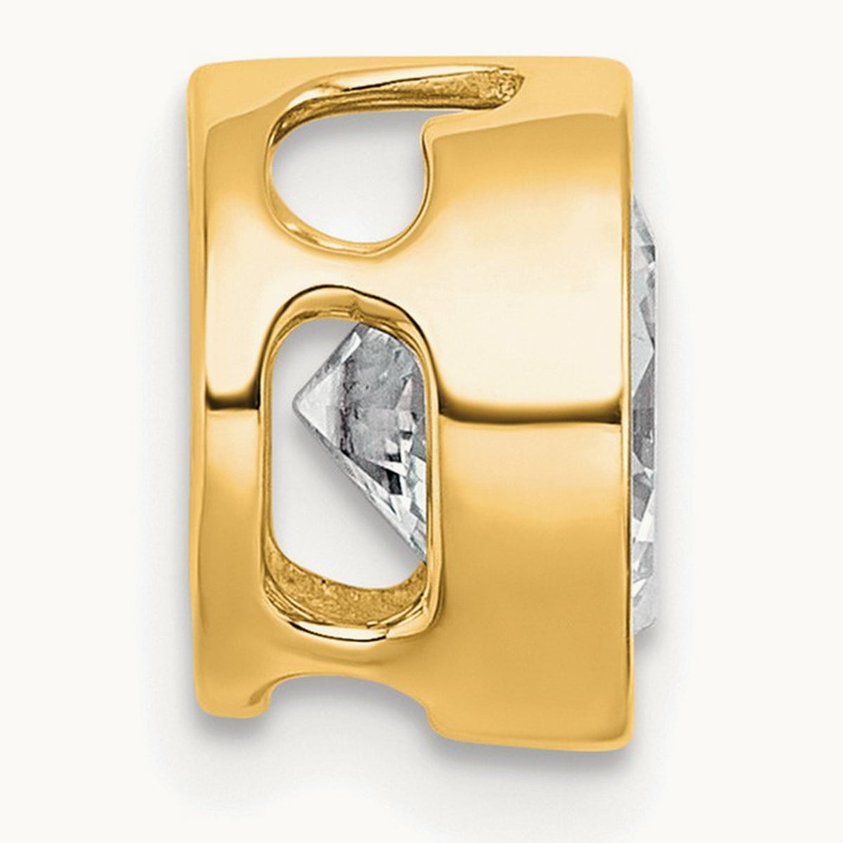 Round Bezel Set Chain Slide Pendant, 0.25-3.00 ct tw Lab-Grown Diamond — 2 ct, 14K Yellow Gold