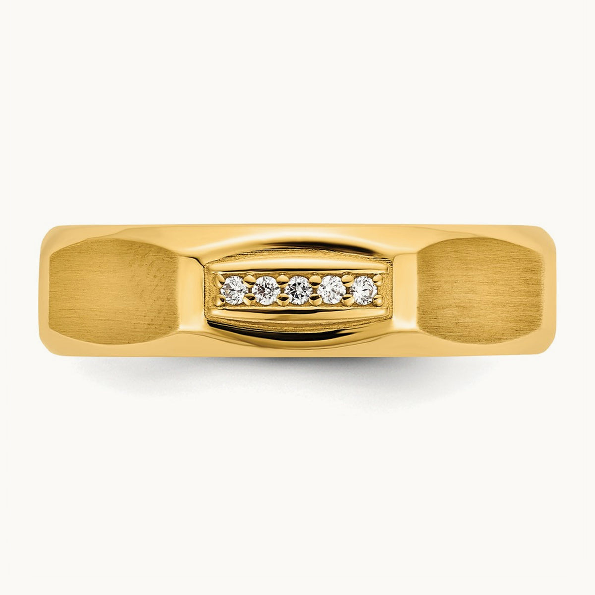 Setting: IB Goodman Men's Satin Diamond Ring Mounting, 14K Gold — 14K Yellow Gold