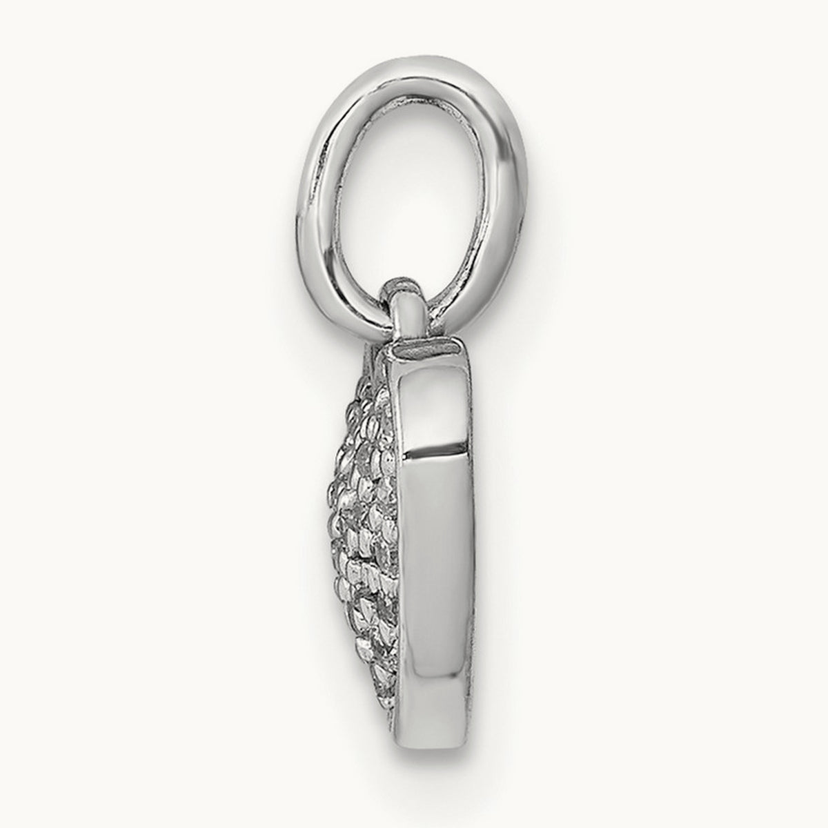 Diamond Heart Pendant — 14K White Gold, 12.45mm