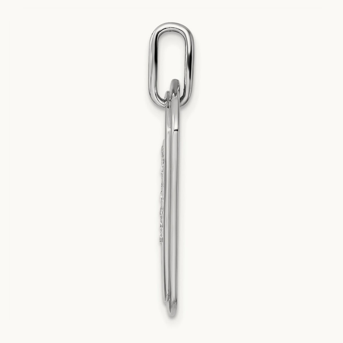 Diamond Dog Tag Charm — 14K White Gold, T