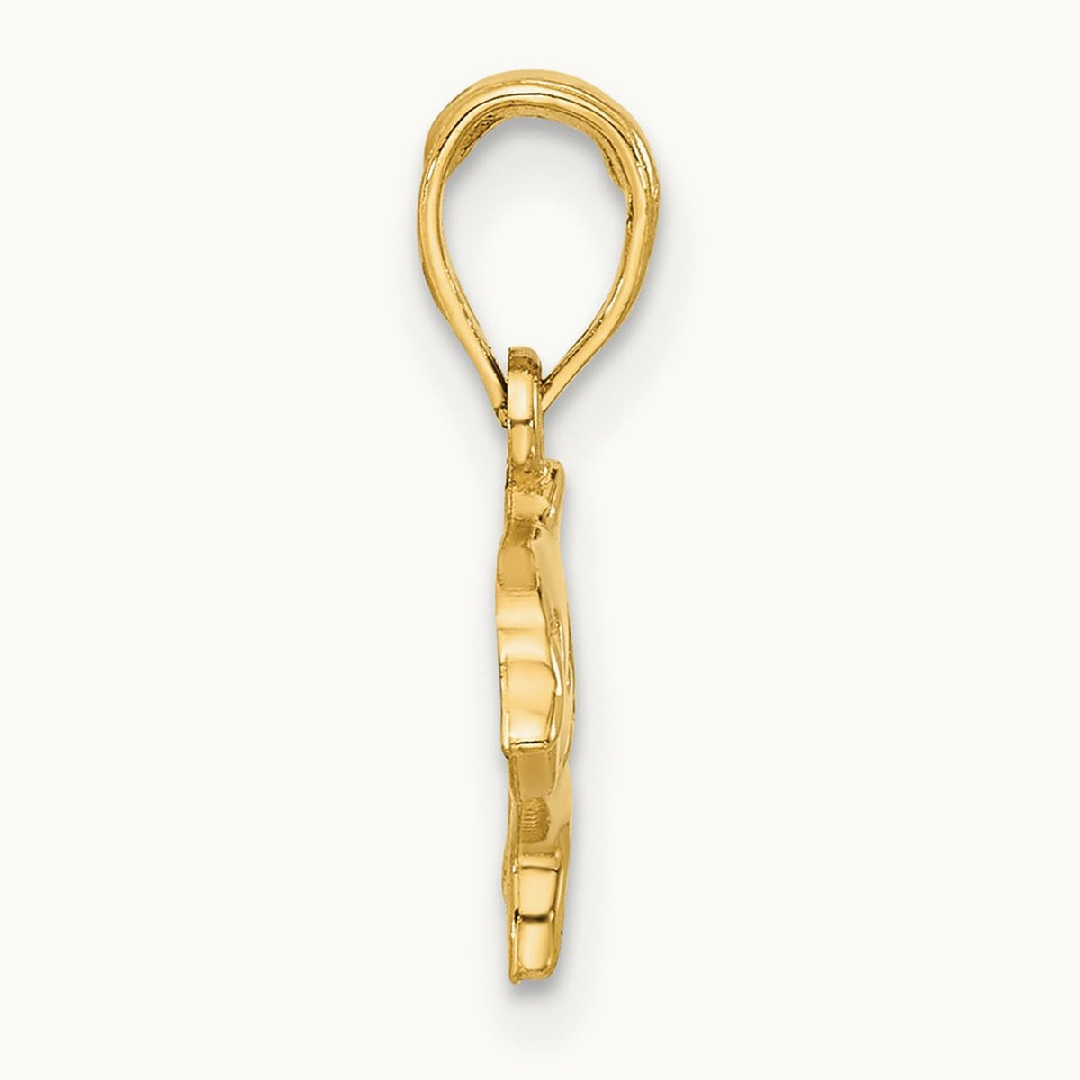 Polished Dolphin with Cut-out Baby Dolphin Pendant, 14K