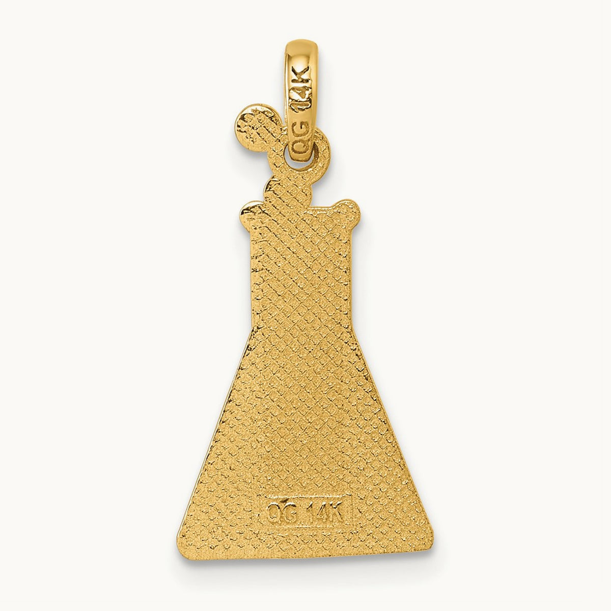 Polished Erlenmeyer Flask Pendant, 14K